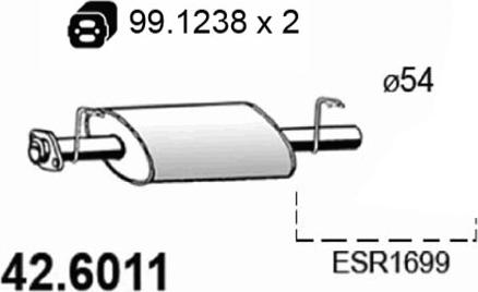 ASSO 42.6011 - Середній глушник вихлопних газів avtolavka.club