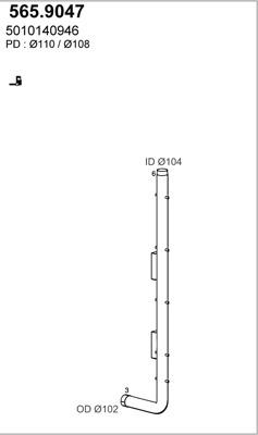 ASSO 565.9047 - Труба вихлопного газу avtolavka.club