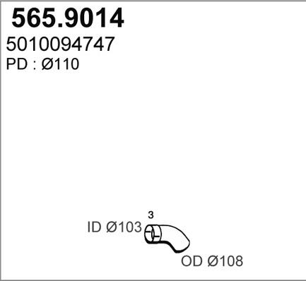 ASSO 565.9014 - Труба вихлопного газу avtolavka.club