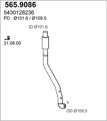 ASSO 565.9086 - Труба вихлопного газу avtolavka.club