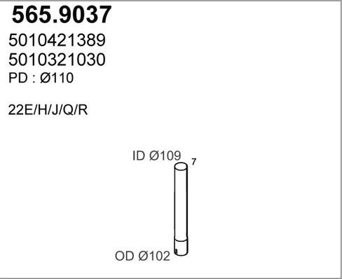 ASSO 565.9037 - Труба вихлопного газу avtolavka.club