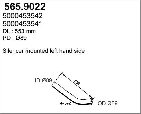 ASSO 565.9022 - Труба вихлопного газу avtolavka.club