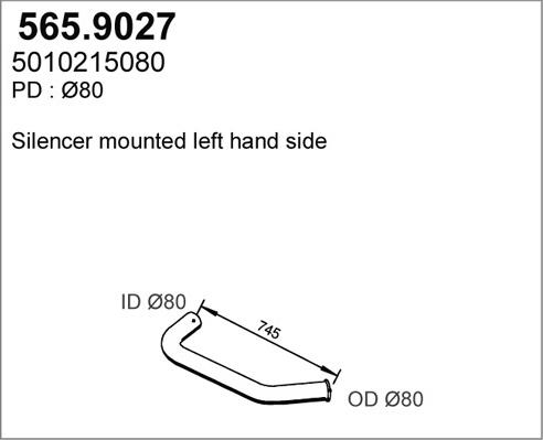 ASSO 565.9027 - Труба вихлопного газу avtolavka.club