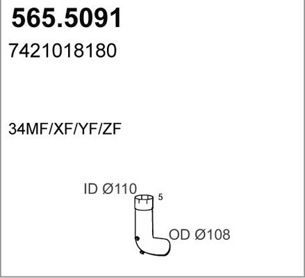 ASSO 565.5091 - Труба вихлопного газу avtolavka.club