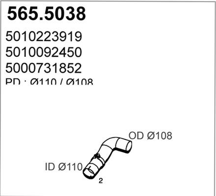 ASSO 565.5038 - Труба вихлопного газу avtolavka.club