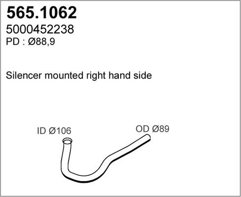 ASSO 565.1062 - Труба вихлопного газу avtolavka.club