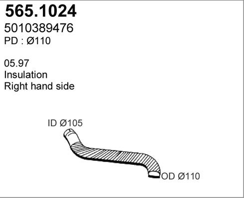 ASSO 565.1024 - Труба вихлопного газу avtolavka.club