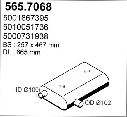 ASSO 565.7068 - Середній / кінцевий глушник ОГ avtolavka.club