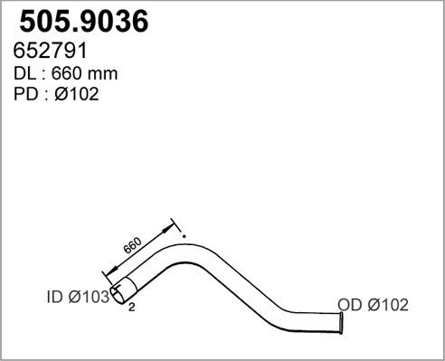 ASSO 505.9036 - Труба вихлопного газу avtolavka.club