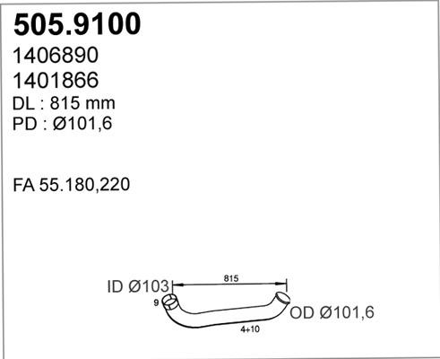 ASSO 505.9100 - Труба вихлопного газу avtolavka.club