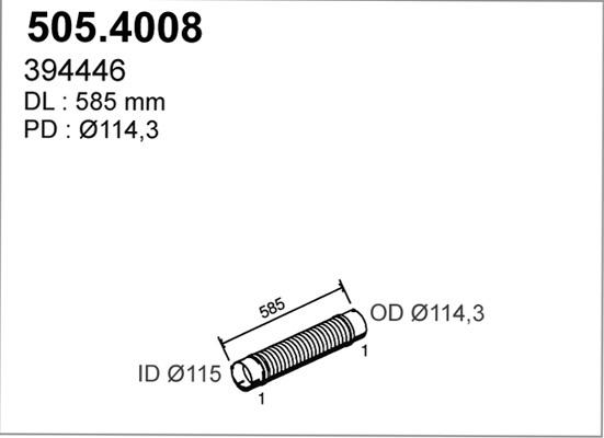 ASSO 505.4008 - Гофрована труба вихлопна система avtolavka.club