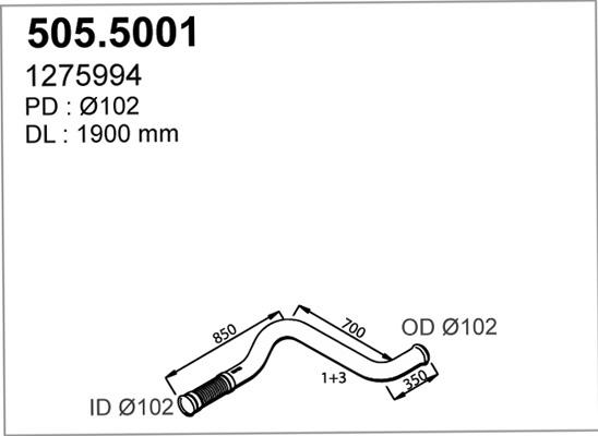 ASSO 505.5001 - Труба вихлопного газу avtolavka.club