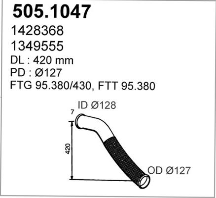ASSO 505.1047 - Труба вихлопного газу avtolavka.club