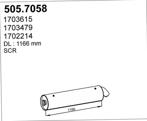 ASSO 505.7058 - Середній / кінцевий глушник ОГ avtolavka.club