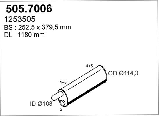 ASSO 505.7006 - Середній / кінцевий глушник ОГ avtolavka.club