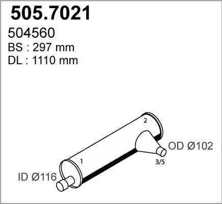 ASSO 505.7021 - Середній / кінцевий глушник ОГ avtolavka.club