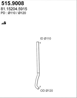 ASSO 515.9008 - Труба вихлопного газу avtolavka.club