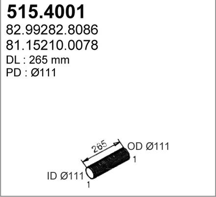 ASSO 515.4001 - Гофрована труба вихлопна система avtolavka.club