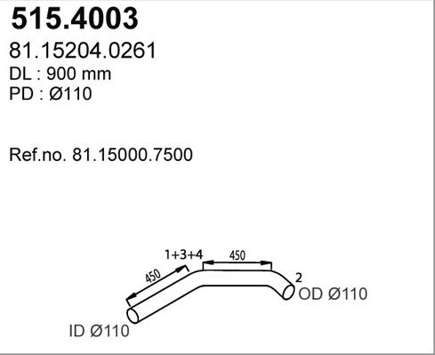 ASSO 515.4003 - Гофрована труба вихлопна система avtolavka.club