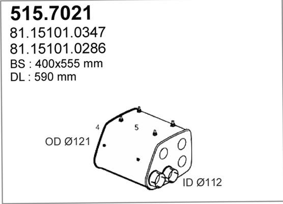 ASSO 515.7021 - Середній / кінцевий глушник ОГ avtolavka.club