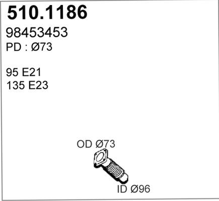 ASSO 510.1186 - Труба вихлопного газу avtolavka.club