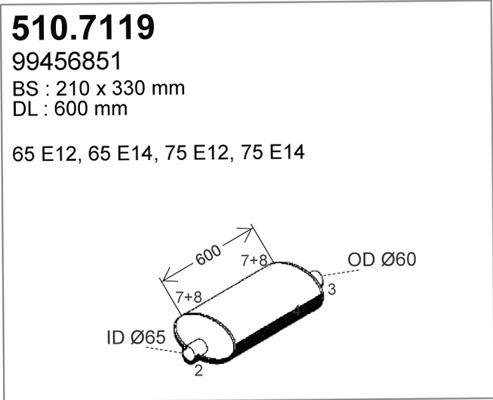 ASSO 510.7119 - Середній / кінцевий глушник ОГ avtolavka.club