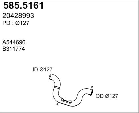 ASSO 585.5161 - Труба вихлопного газу avtolavka.club