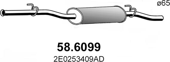 ASSO 58.6099 - Середній глушник вихлопних газів avtolavka.club