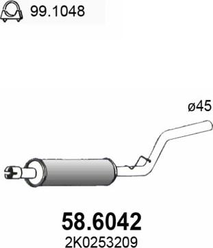 ASSO 58.6042 - Середній глушник вихлопних газів avtolavka.club