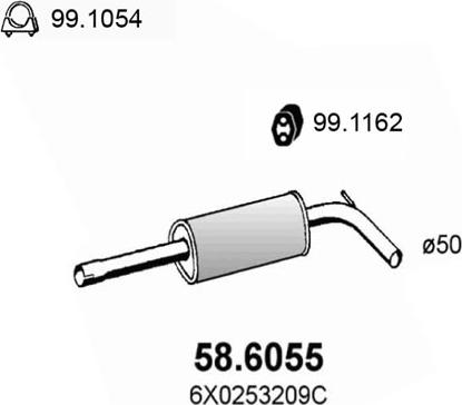 ASSO 58.6055 - Середній глушник вихлопних газів avtolavka.club