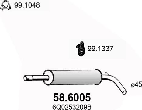 ASSO 58.6005 - Середній глушник вихлопних газів avtolavka.club