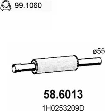 ASSO 58.6013 - Середній глушник вихлопних газів avtolavka.club