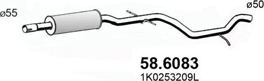 ASSO 58.6083 - Середній глушник вихлопних газів avtolavka.club