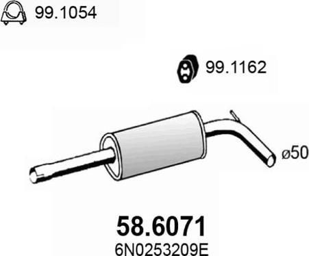 ASSO 58.6071 - Середній глушник вихлопних газів avtolavka.club