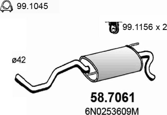 ASSO 58.7061 - Глушник вихлопних газів кінцевий avtolavka.club