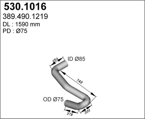 ASSO 530.1016 - Труба вихлопного газу avtolavka.club