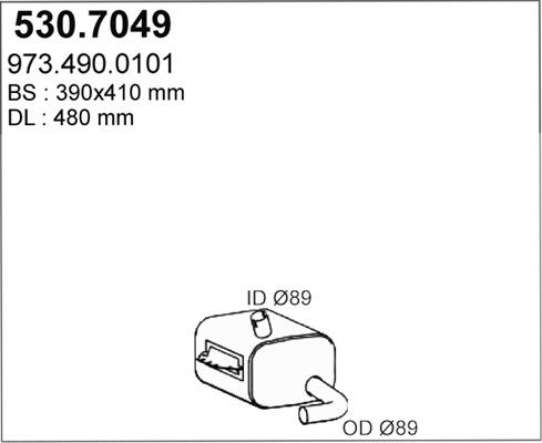 ASSO 530.7049 - Середній / кінцевий глушник ОГ avtolavka.club