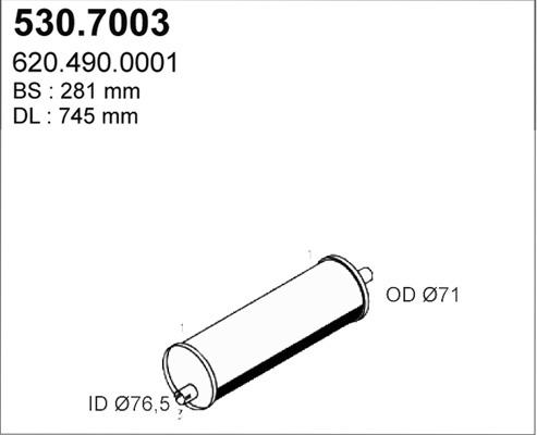 ASSO 530.7003 - Середній / кінцевий глушник ОГ avtolavka.club