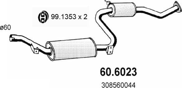 ASSO 60.6023 - Середній глушник вихлопних газів avtolavka.club