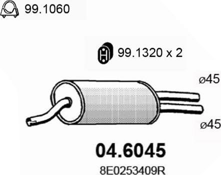 ASSO 04.6045 - Середній глушник вихлопних газів avtolavka.club