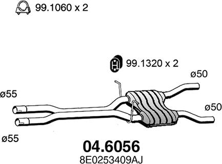 ASSO 04.6056 - Середній глушник вихлопних газів avtolavka.club