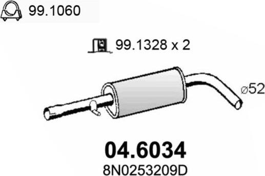 ASSO 04.6034 - Середній глушник вихлопних газів avtolavka.club