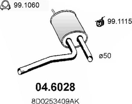 ASSO 04.6028 - Середній глушник вихлопних газів avtolavka.club