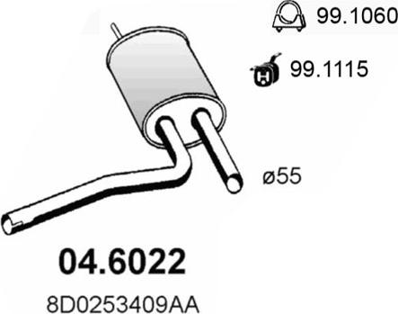 ASSO 04.6022 - Середній глушник вихлопних газів avtolavka.club