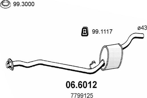 ASSO 06.6012 - Середній глушник вихлопних газів avtolavka.club