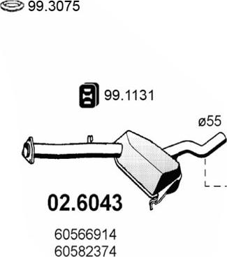 ASSO 02.6043 - Середній глушник вихлопних газів avtolavka.club