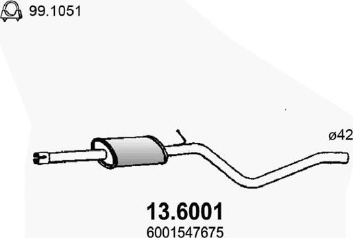 ASSO 13.6001 - Середній глушник вихлопних газів avtolavka.club