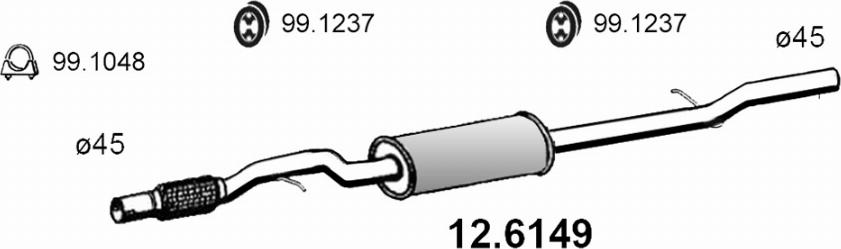 ASSO 12.6149 - Середній глушник вихлопних газів avtolavka.club