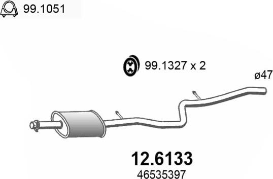 ASSO 12.6133 - Середній глушник вихлопних газів avtolavka.club