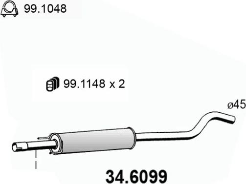 ASSO 34.6099 - Середній глушник вихлопних газів avtolavka.club